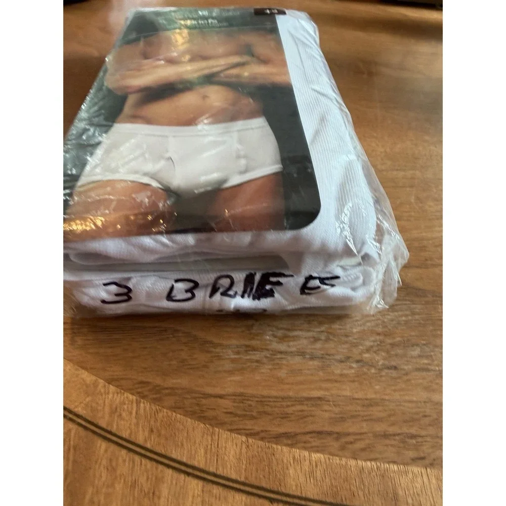 Vintage Covington Size 42 Men's Briefs 3 Pack New 100% Combined Cotton White